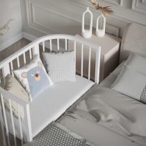 приставная детская кроватка белый цвет
