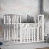 белая круглая овальная кроватка tesoro