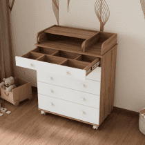 Пеленальный комод Tesoro Maximus Premium белый-дуб