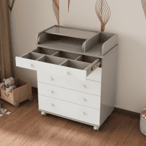 Пеленальный комод Tesoro Maximus Premium серый-белый