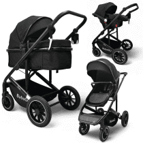 Коляска трансформер BubaGO Dias 3 в 1 (черный)