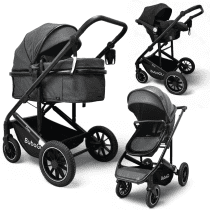 Коляска трансформер BubaGO Dias 3 в 1 (серый)