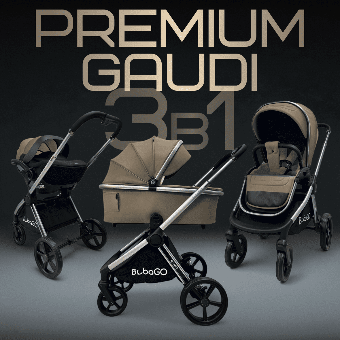 Модульная коляска BubaGO Gaudi 3в1